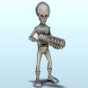 Soldat alien statique avec fusil d'assaut spatial (23) (+ version pré-supportée & socle rond)
