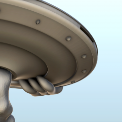 Navette alien avec pilote et double réacteur (24) (+ version pré-supportée & socle rond)