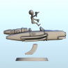 Alien with sedan with jet engine and laser gun (26) (+ pre-supported version & rounded base)