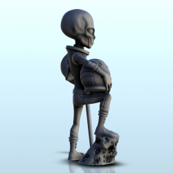 Alien spaceman with helmet and flag (27) (+ pre-supported version & rounded base)