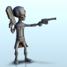 Soldat alien avec revolver et fusil laser (30) (+ version pré-supportée & socle rond)