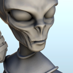 Alien soldier with revolver and laser gun (30) (+ pre-supported version & rounded base)