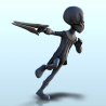 Alien running soldier with mask and sword (31) (+ pre-supported version & rounded base)