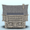 Medieval house in stone and wood with fireplace (1)