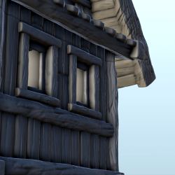 Maison médiévale en pierre et bois avec cheminée (1)