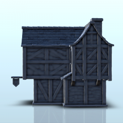 Medieval half-timbered house with flag (6)