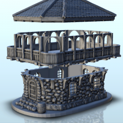 Tour luxueuse en pierre avec étage en bois et toit à pointe (8)