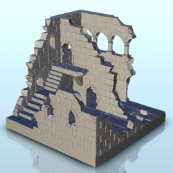 Ruine de citadelle avec colonnes et escalier (10)