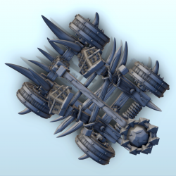 Fantasy chaos catapult with spiked shields (2)