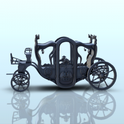 Four-wheeled fancy royal carriage with upholstered seats (1)