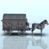 Medieval carriage with horses and coachman (2)