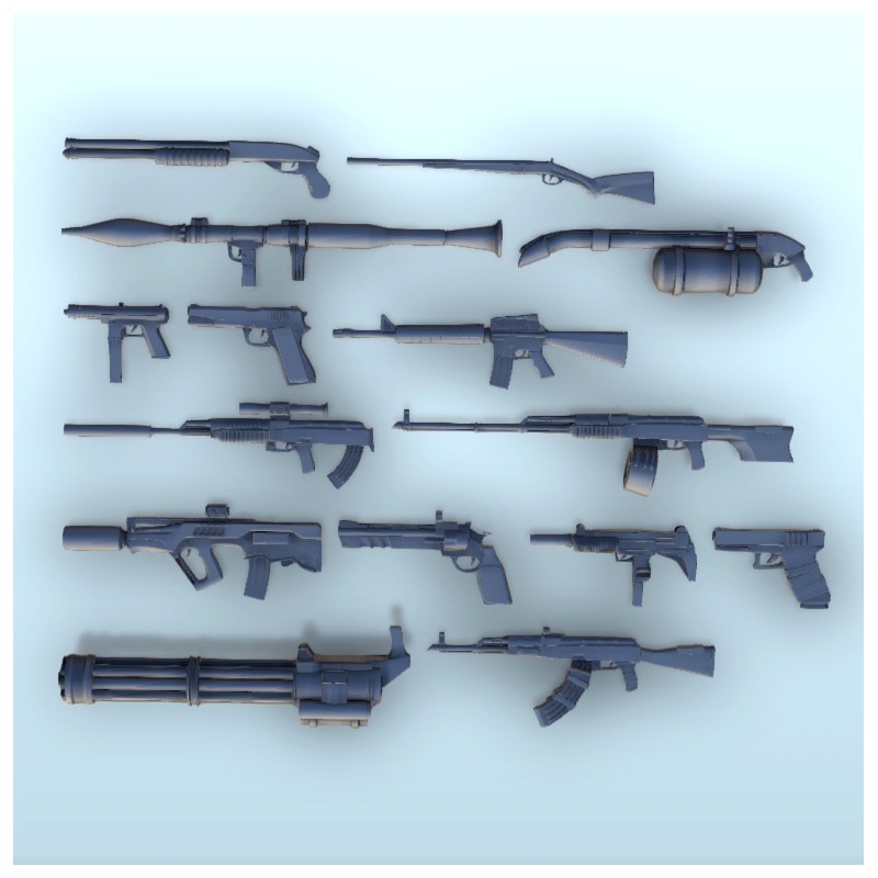 modèle 3D de Lego Weapon Machine Gun Pack correspond à la figurine