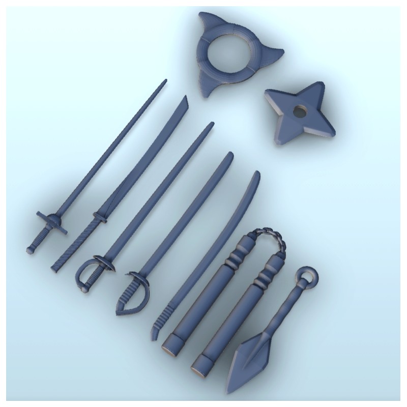 Set of Japan medieval weapons (2)