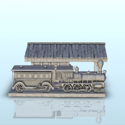 Gare avec wagon et locomotive (6)