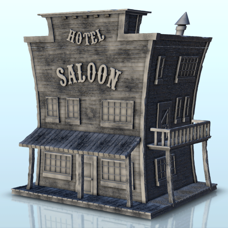 Saloon with balcony and chimney (5)