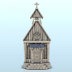 Square wooden church with bell tower (2)