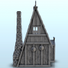 Viking house with high roof and big chimney (1)