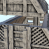 Bâtiment viking avec toit en biseau et colonne en bois (6)
