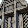 Viking building with bevelled roof and wooden column (6)