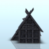 Bâtiment viking avec grand toit en chaume et fenêtre de toit (8)