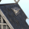 Viking building with large thatched roof and roof window (8)