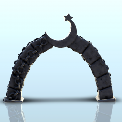 Arch with torches and chains with crescent-shaped badge (1)