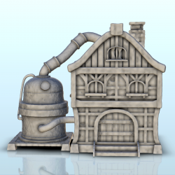 Fantasy alchemist house with cistern and pipes (7)