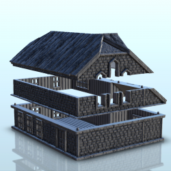 Maison en brique à étage avec toit en biseau (7)