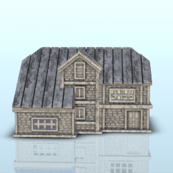 Brick house with one floor and beveled roof (7)