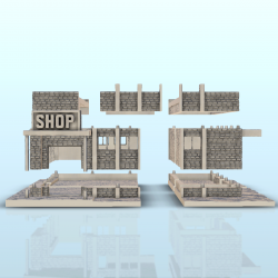 Modern brick store with canopy and entrance sign (12)
