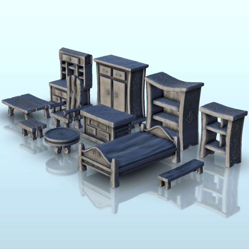 Interior of medieval house (set of 11 pieces) (1)