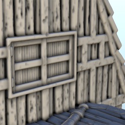 Magasin d'armurerie avec auvent, terrasse et double toit (1)