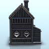 Maison médiévale avec annexe cheminée et murs à motifs (4)