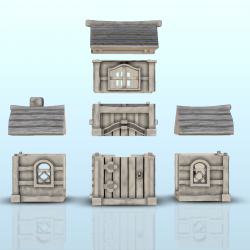 Medieval wooden house with tower and double annexes (5)
