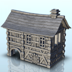 Medieval house in wood and...