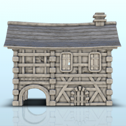Medieval house in wood and stone with vaulted passage (6)