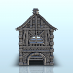 Maison médiévale en bois et pierre avec passage sous voûte (6)