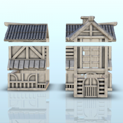 Maison médiévale en bois avec toit de tuiles (7)