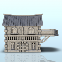 Maison médiévale avec grande terrasse d'étage suspendue (9)