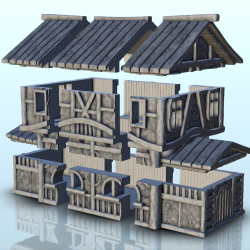 Medieval house in wood and stone with two wings (10)