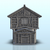 Medieval house in wood and stone with two wings (10)