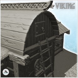 Entrepôt viking en bois avec auvent et accessoires (2)