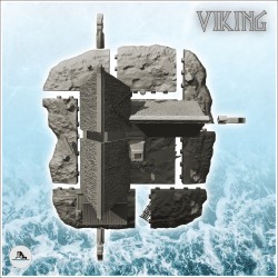 Viking lord's residence with wooden deck and fireplace (4)