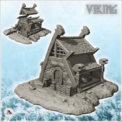 Demeure viking avec clôture et abri de stockage (9)