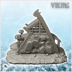 Demeure viking avec clôture et abri de stockage (9)
