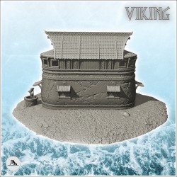 Palais viking avec large auvent et puits (10)