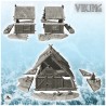 Maison viking avec toit pentu et crâne de bélier (13)