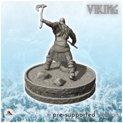 Viking warrior with two axes and shaved head (1)