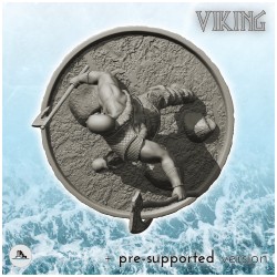 Viking warrior with two axes and shaved head (1)