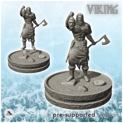 Bare-chested viking warrior with axe and severed head (2)